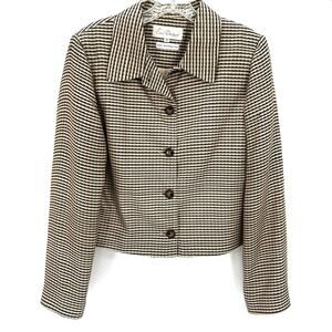 Emil Ratenberg hand woven silk vintage women’s button front blazer jacket